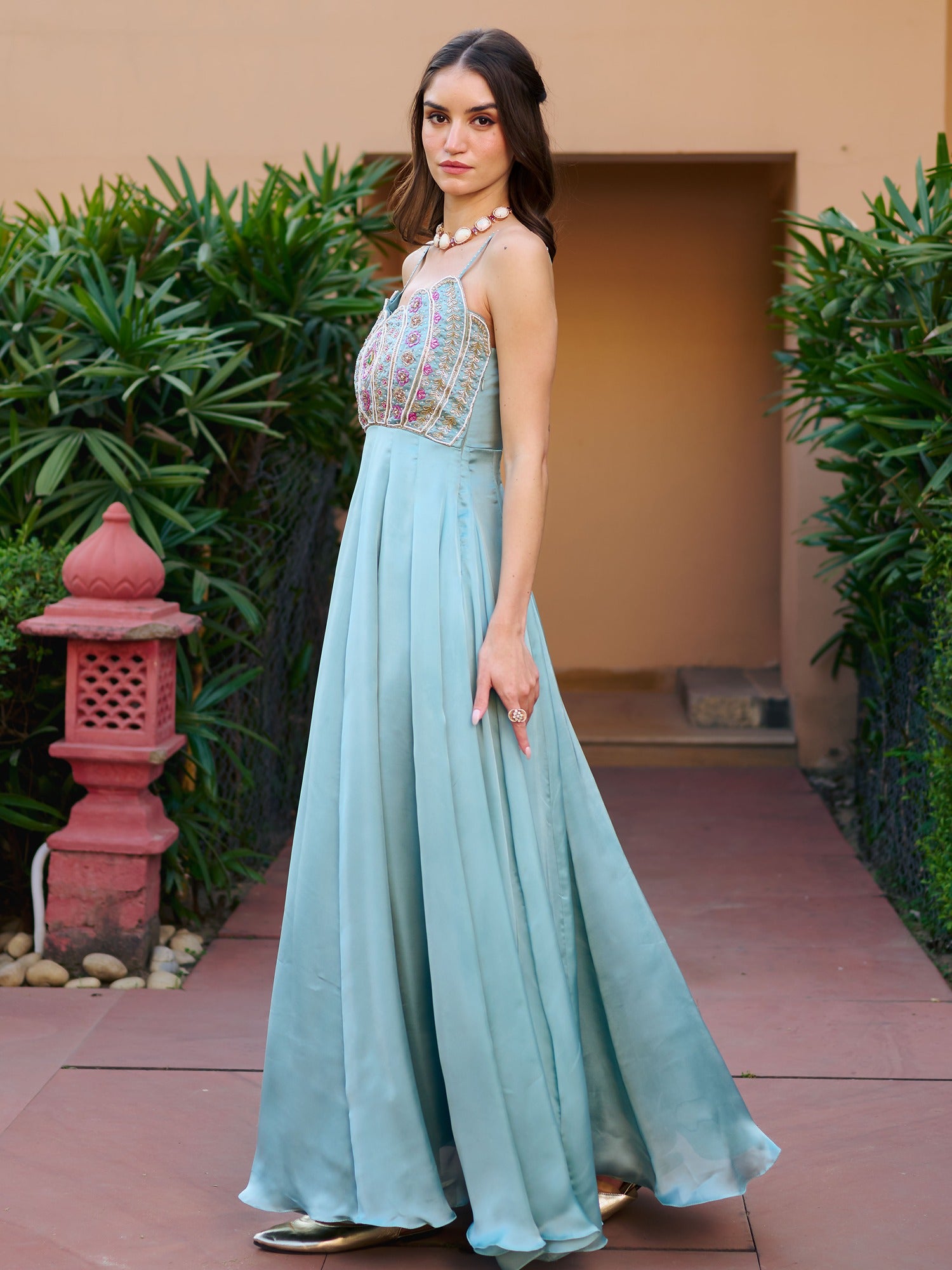 Modern Light Green Gown