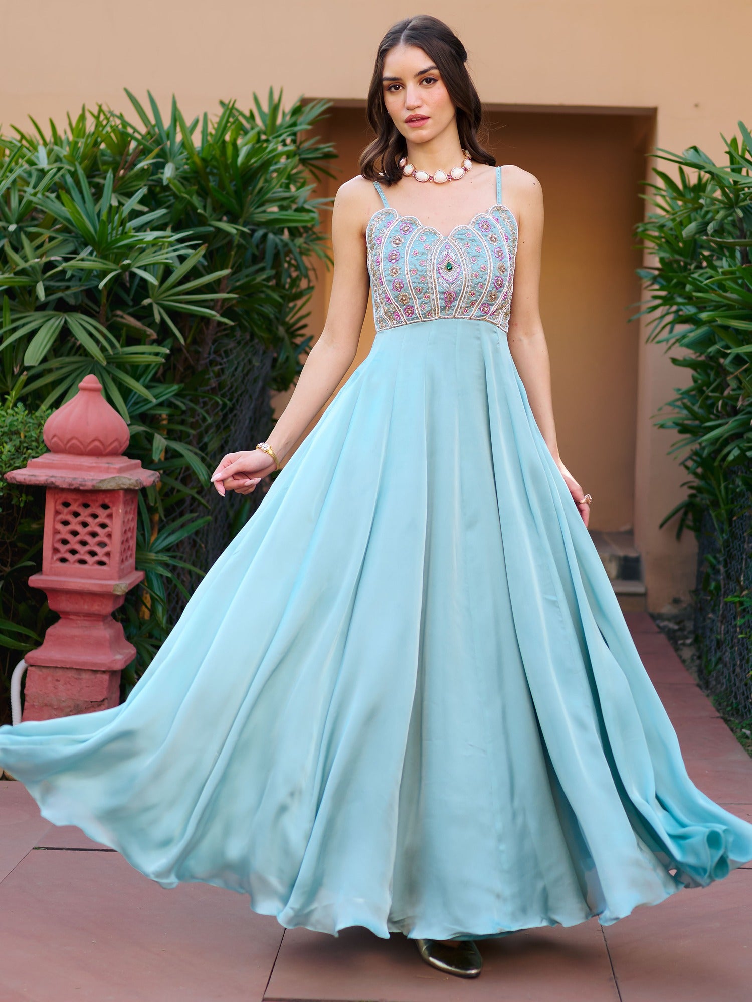 Modern Light Green Gown