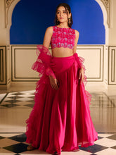 Modern Crimson Pink Lehenga Set