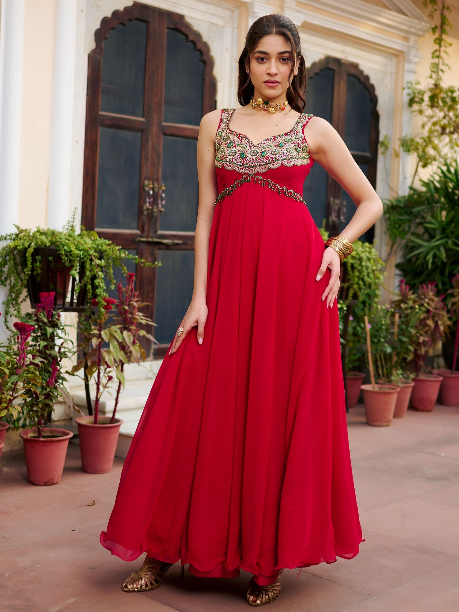 Modern Red Gown