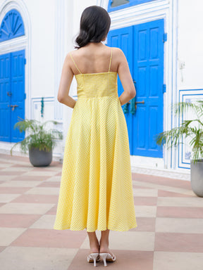 Sunshine Checked Midi Dress