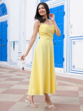Sunshine Checked Midi Dress