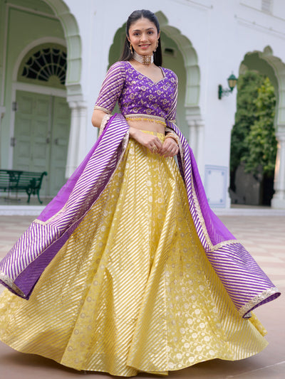 Glow Violet Lehenga Set
