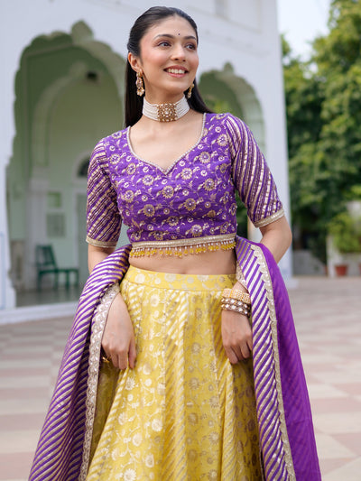 Glow Violet Lehenga Set