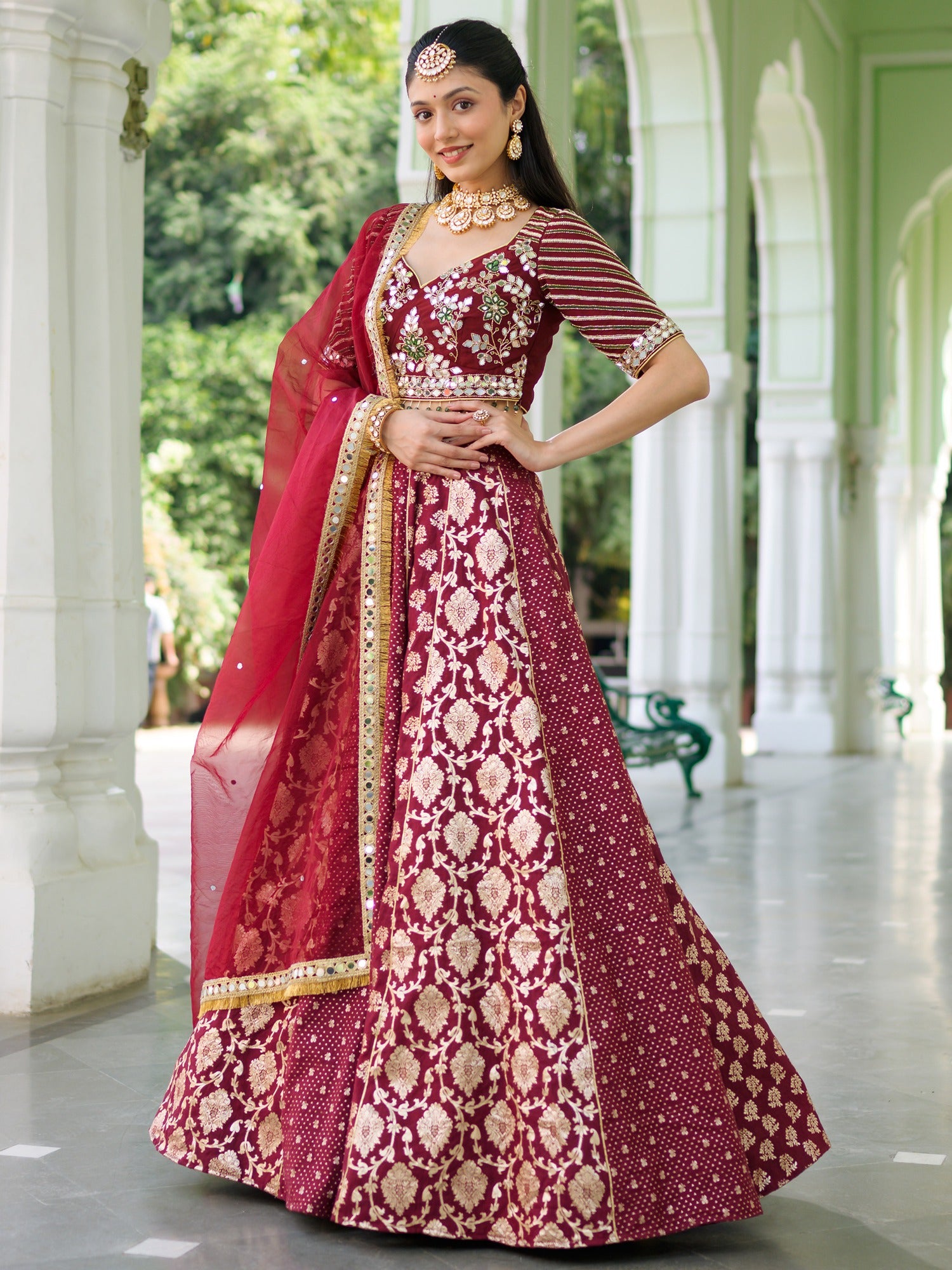 Maroon Lehenga Set