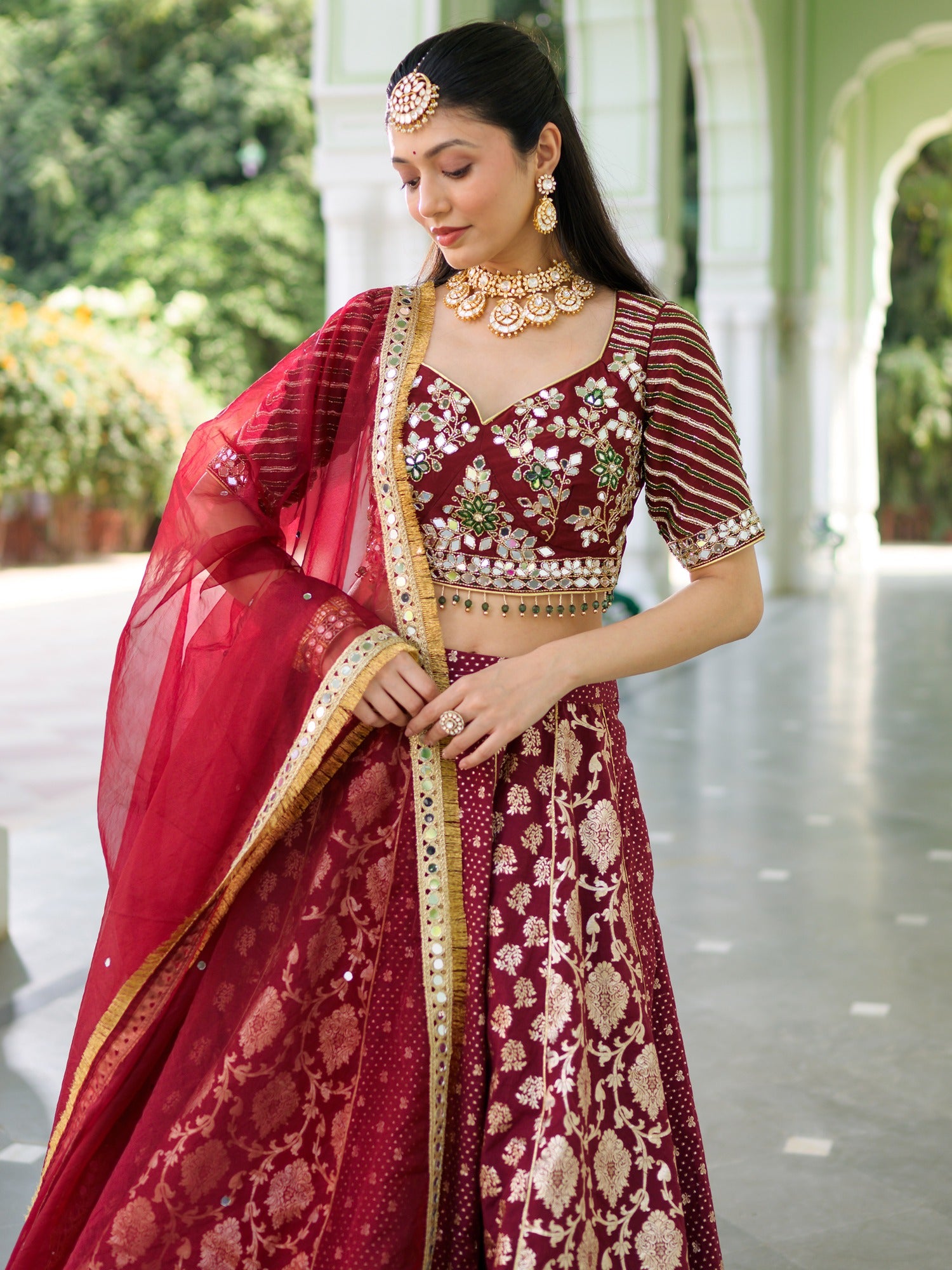 Maroon Lehenga Set