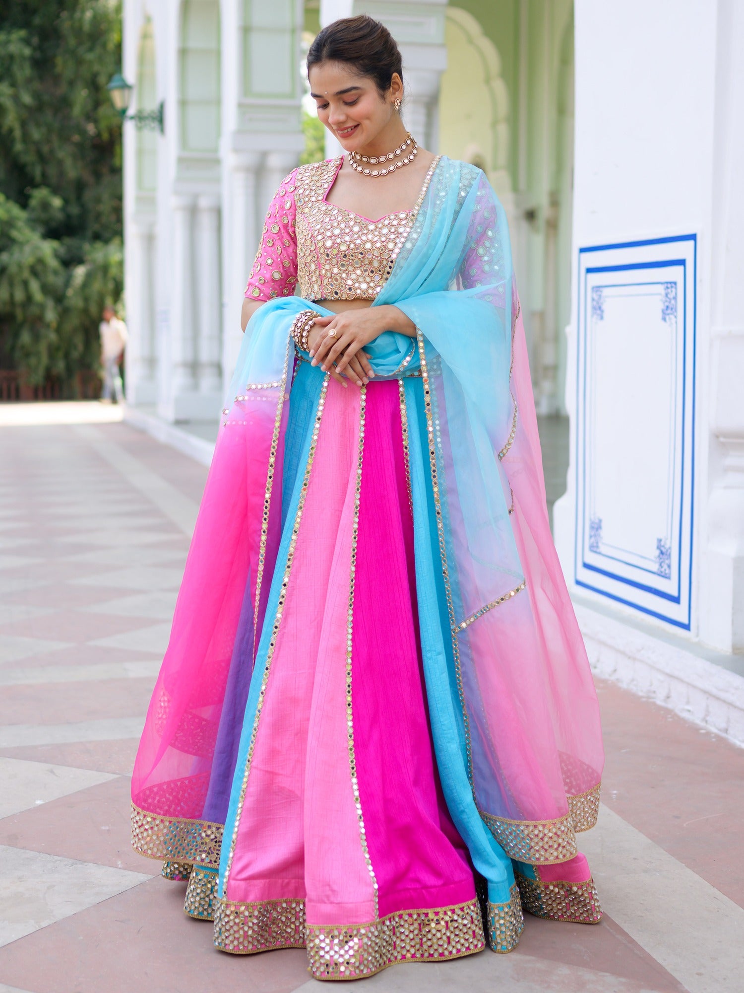 Multi Colour Lehenga Set