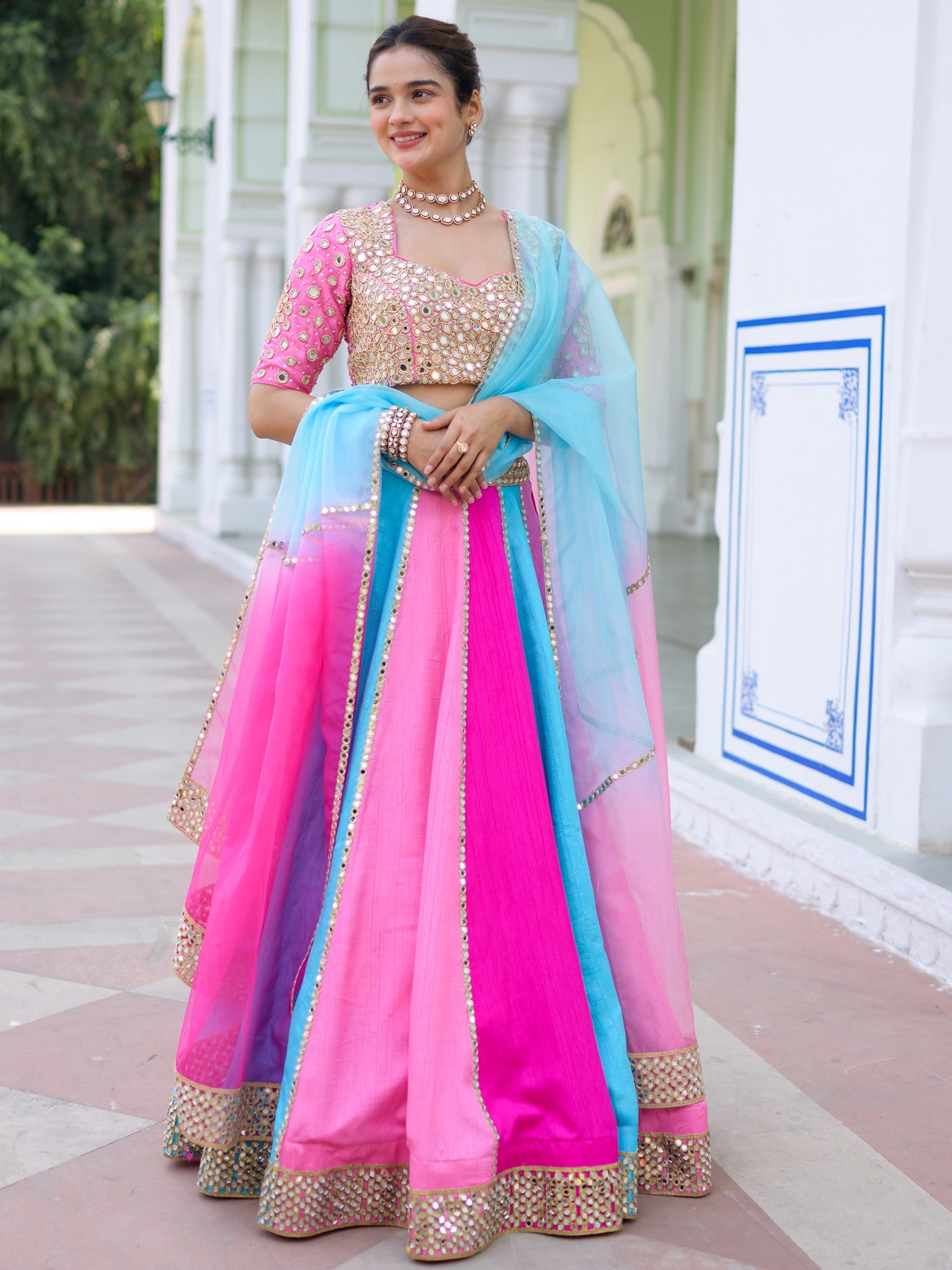 Multi Colour Lehenga Set