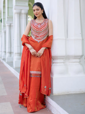 Heritage Red Sharara Set