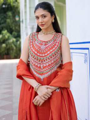 Heritage Red Sharara Set