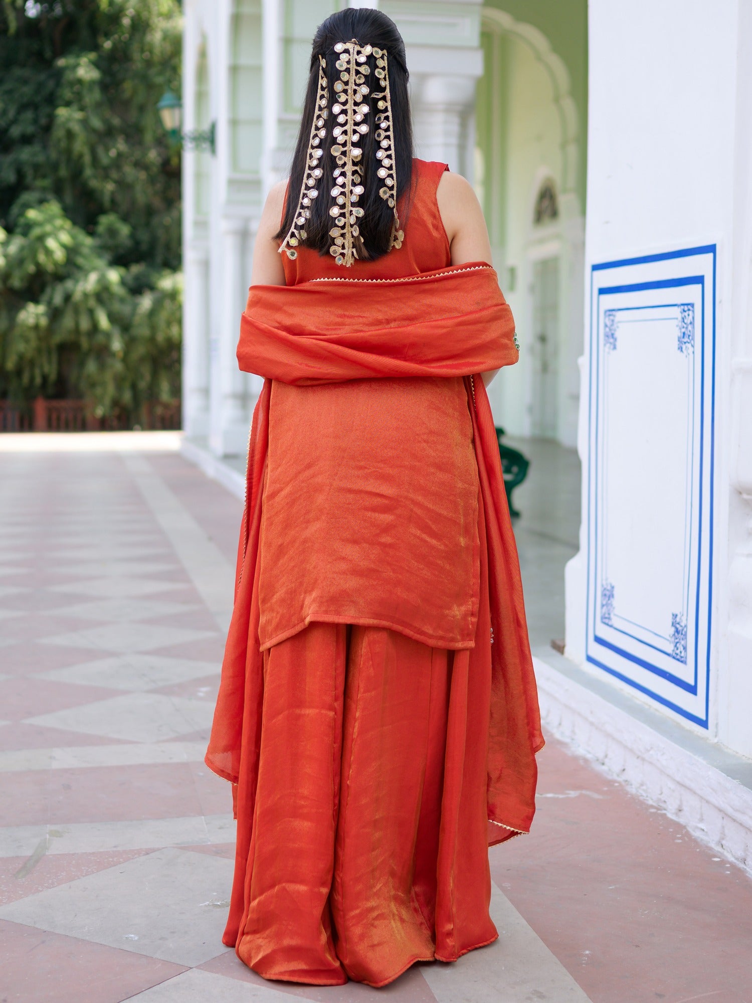 Heritage Red Sharara Set
