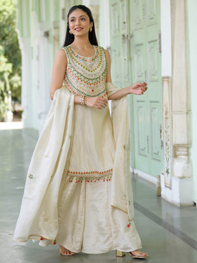 Heritage Ivory Sharara Set