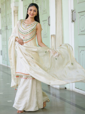 Heritage Ivory Sharara Set