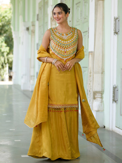 Heritage Golden Sharara Set