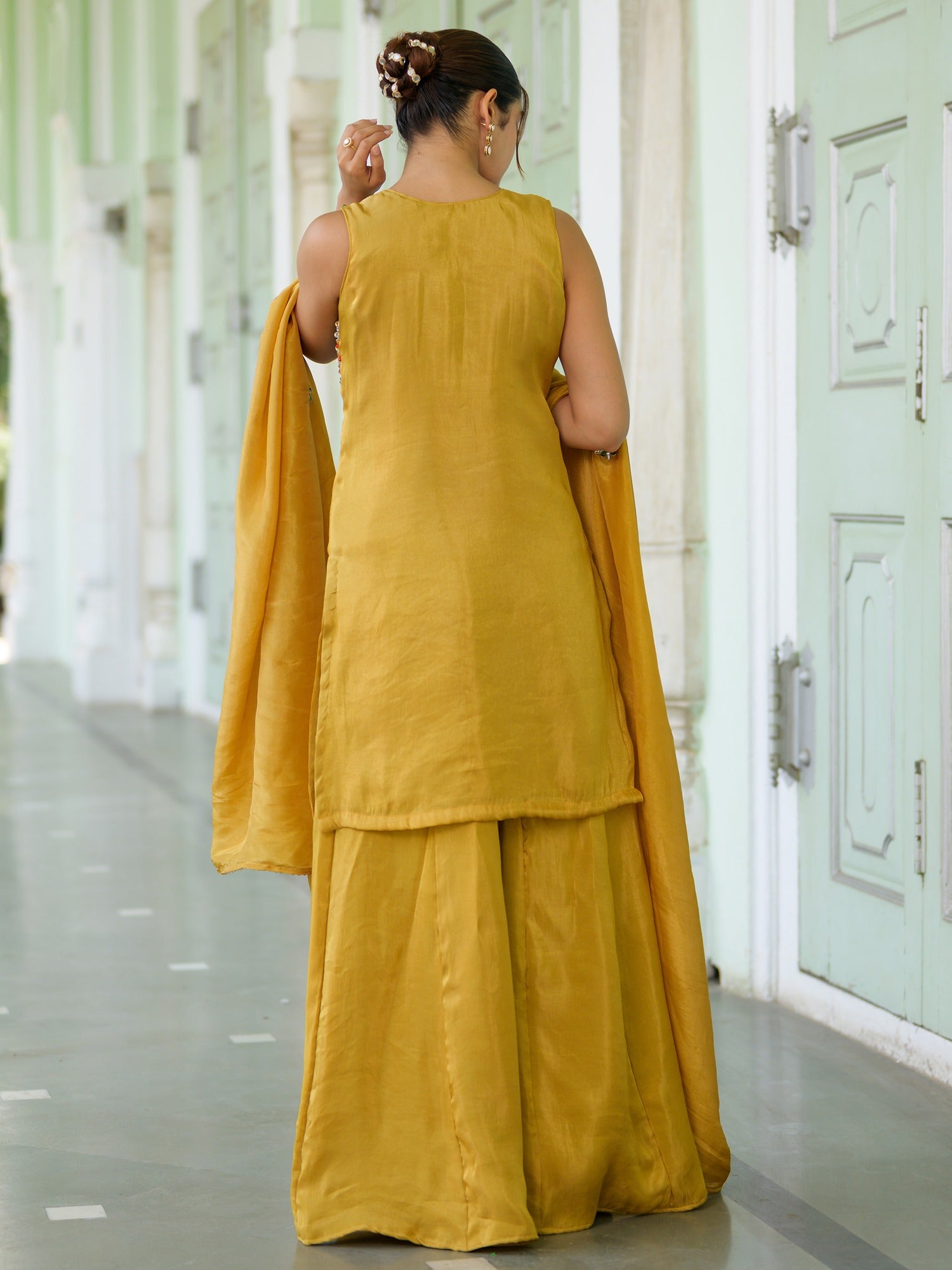 Heritage Golden Sharara Set