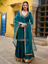 Teal Green Sharara Set