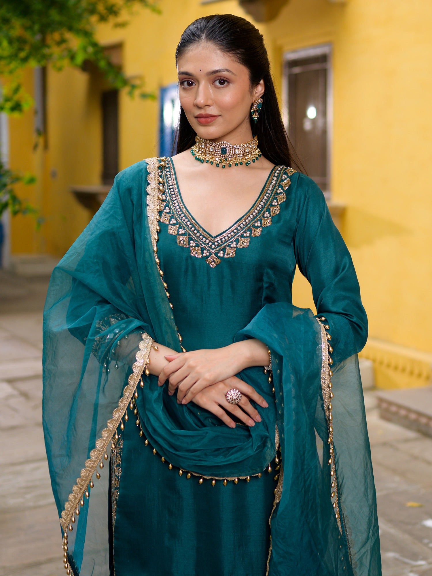 Teal Green Sharara Set