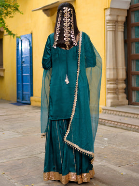 Teal Green Sharara Set