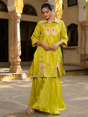 Lime Green Sharara Set