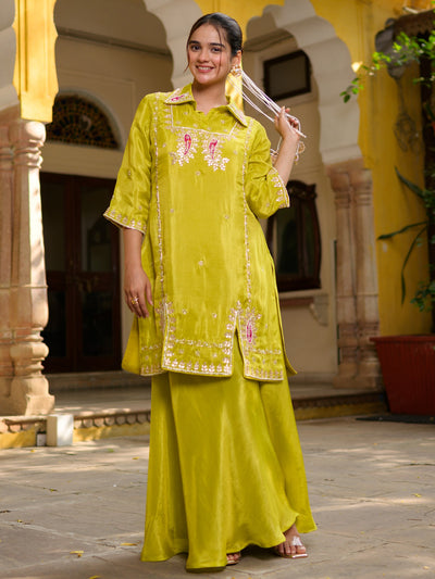 Lime Green Sharara Set