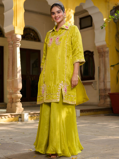 Lime Green Sharara Set