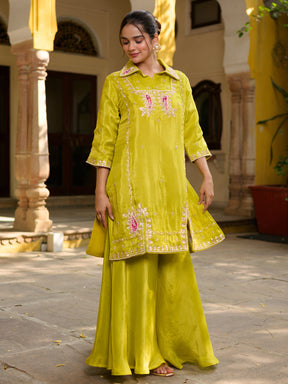 Lime Green Sharara Set