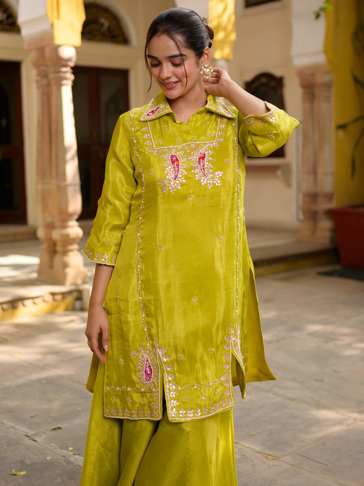 Lime Green Sharara Set