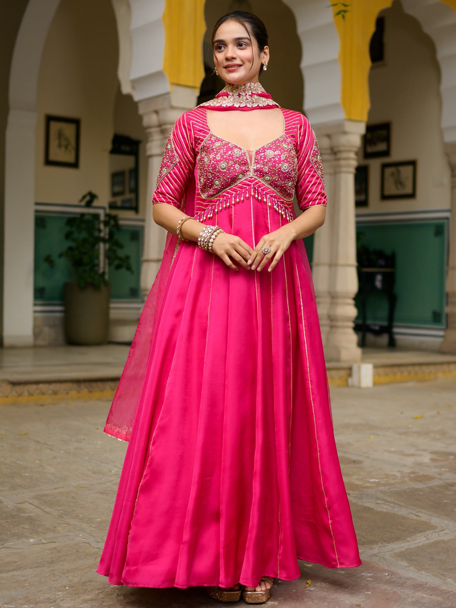 Majenta Anarkali
