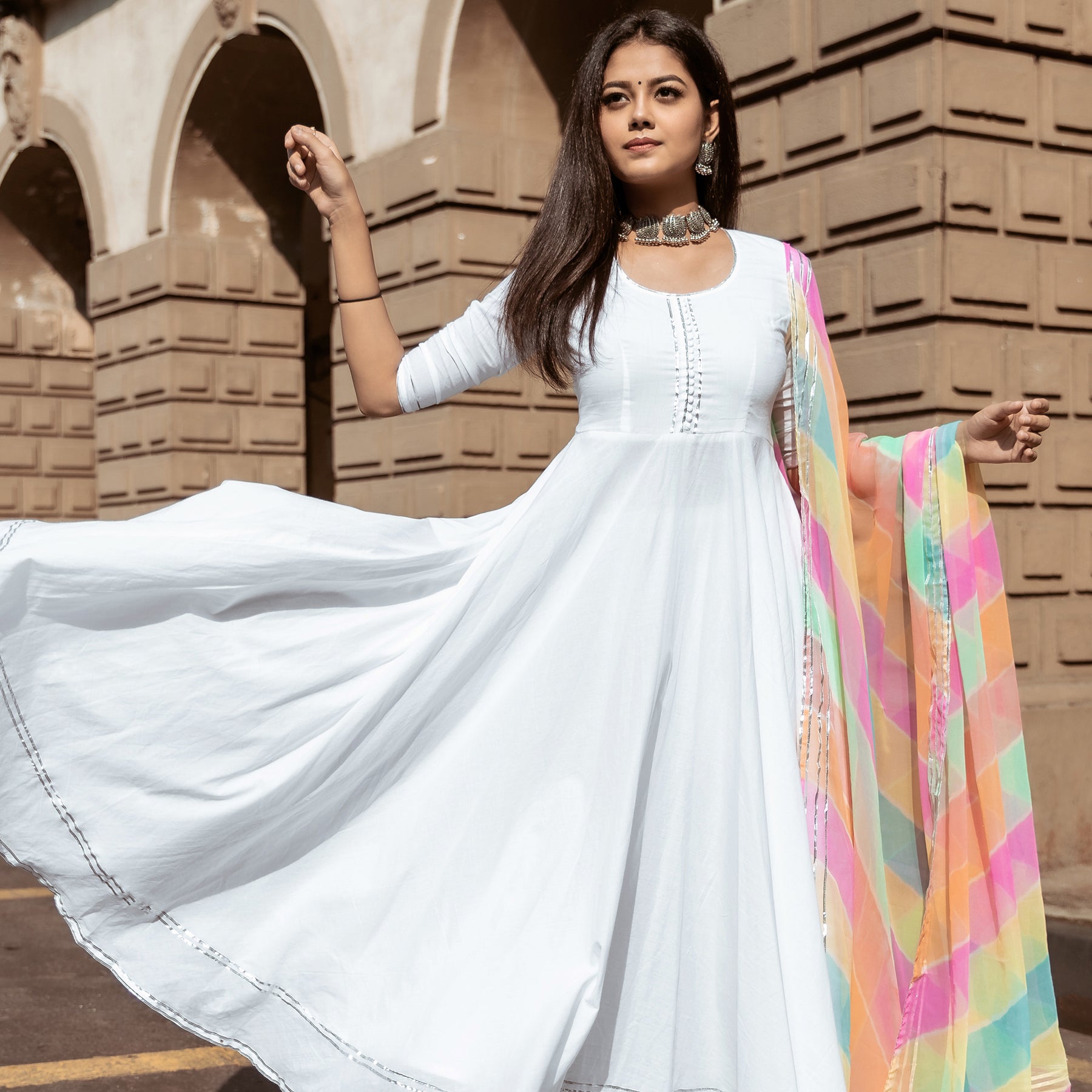Buy PANGHAT COLLECTION Women White Viscose Rayon Gown Dress (L) Online at  Best Prices in India - JioMart.