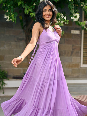 Lyra Chiffon Halter Dress