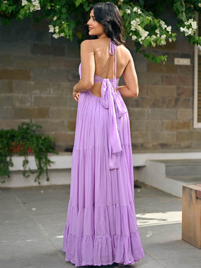 Lyra Chiffon Halter Dress