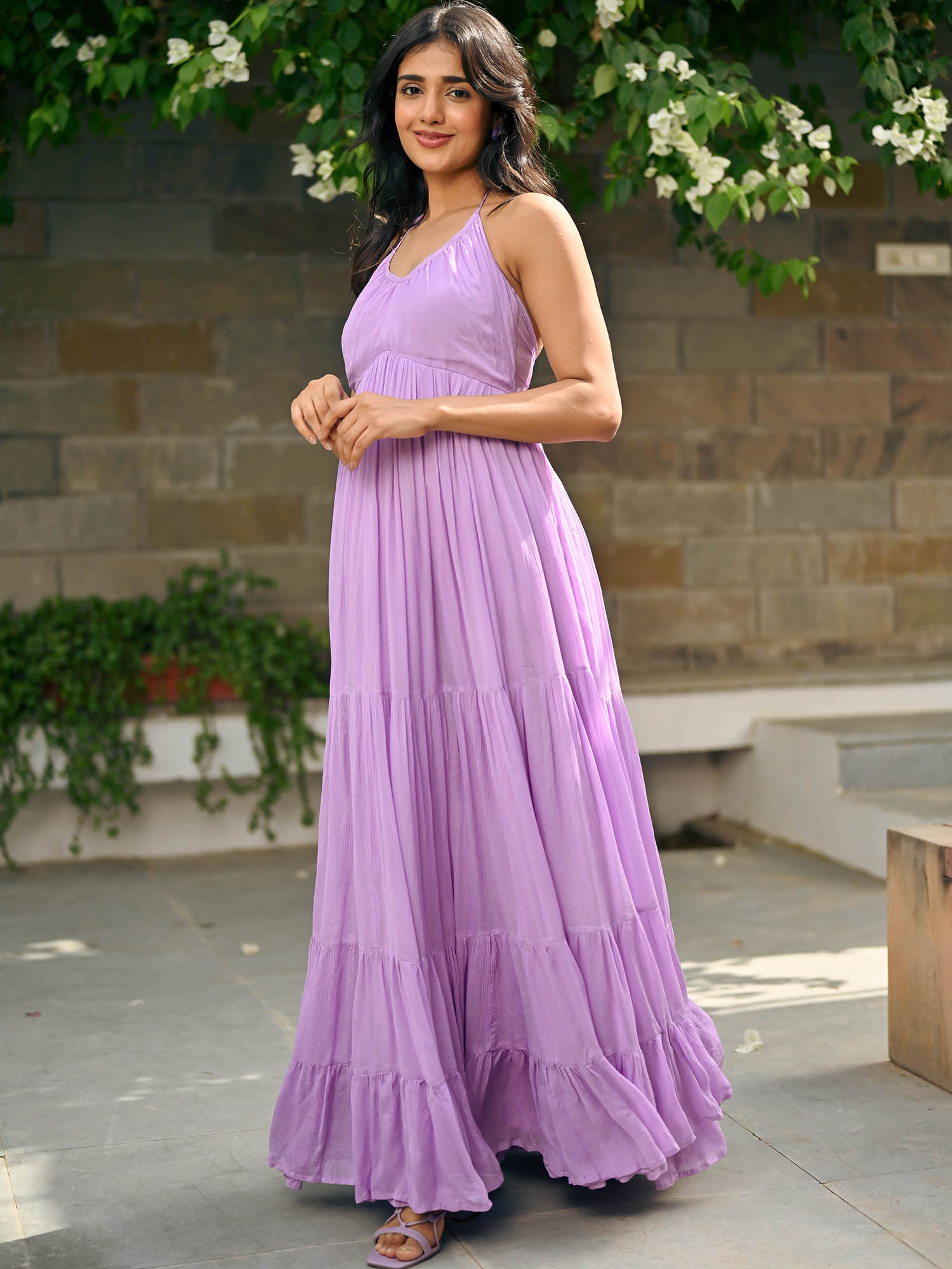 Lyra Chiffon Halter Dress