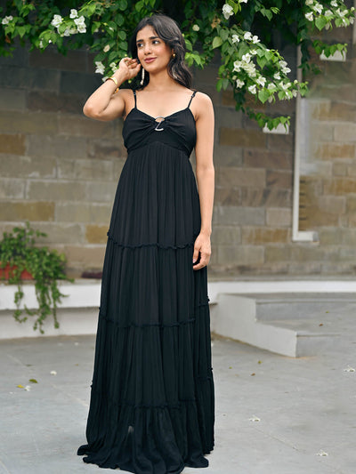 Raya Black long Dress