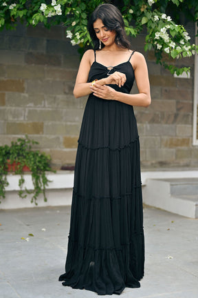 Raya Black long Dress