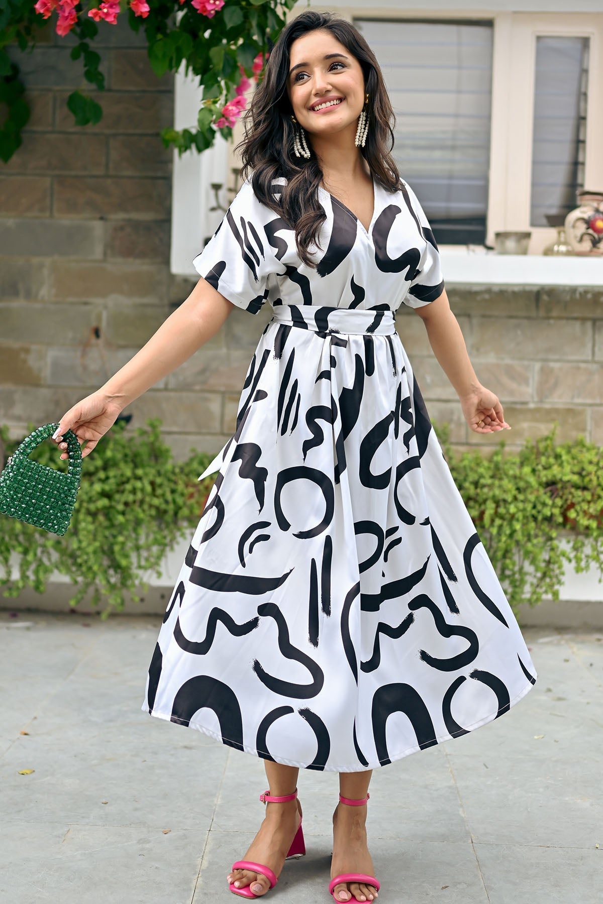 Lois Printed Midi Dress