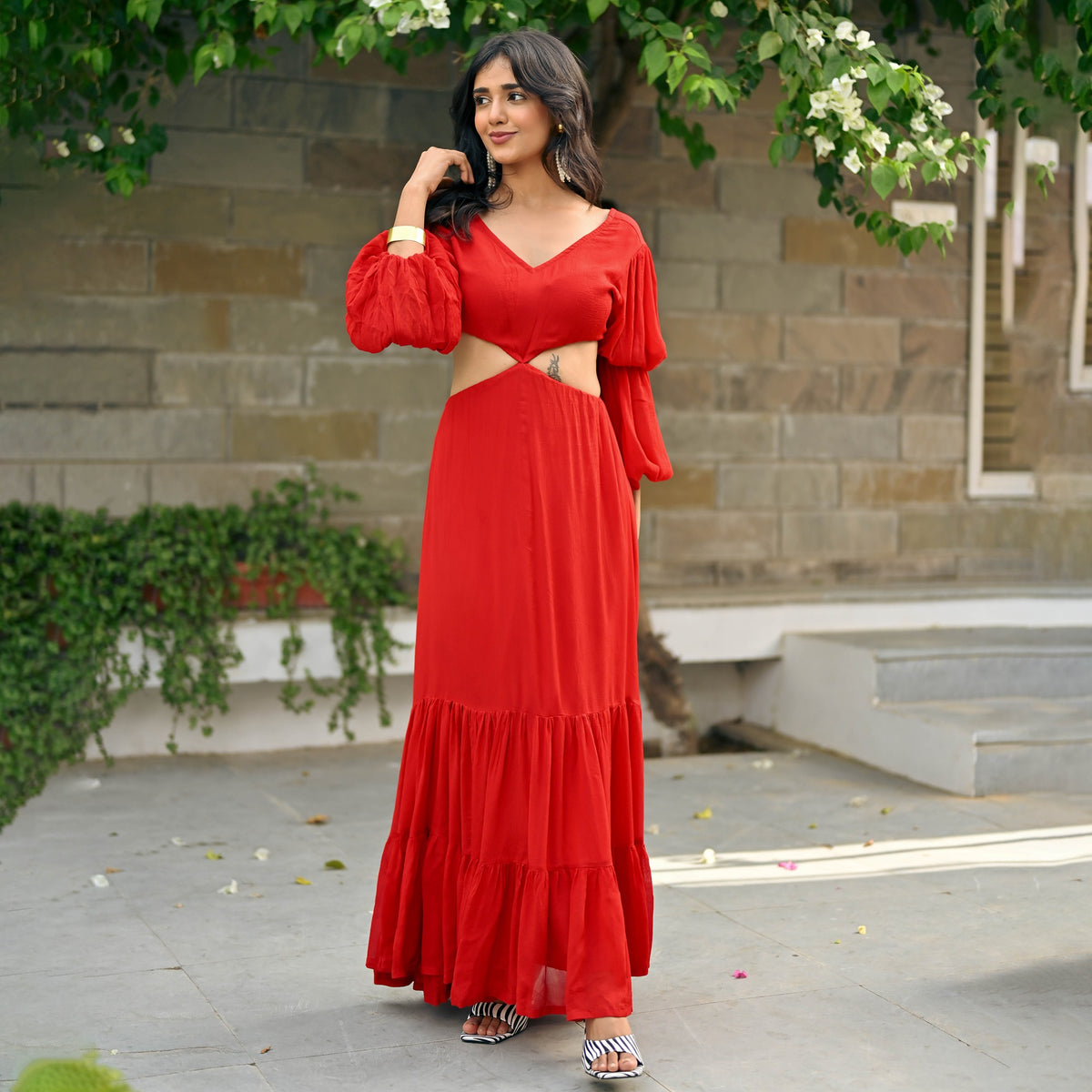 Kristina Red long Dress
