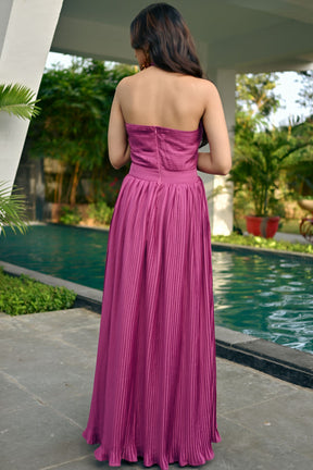 Abigal Pleated Halter Dress