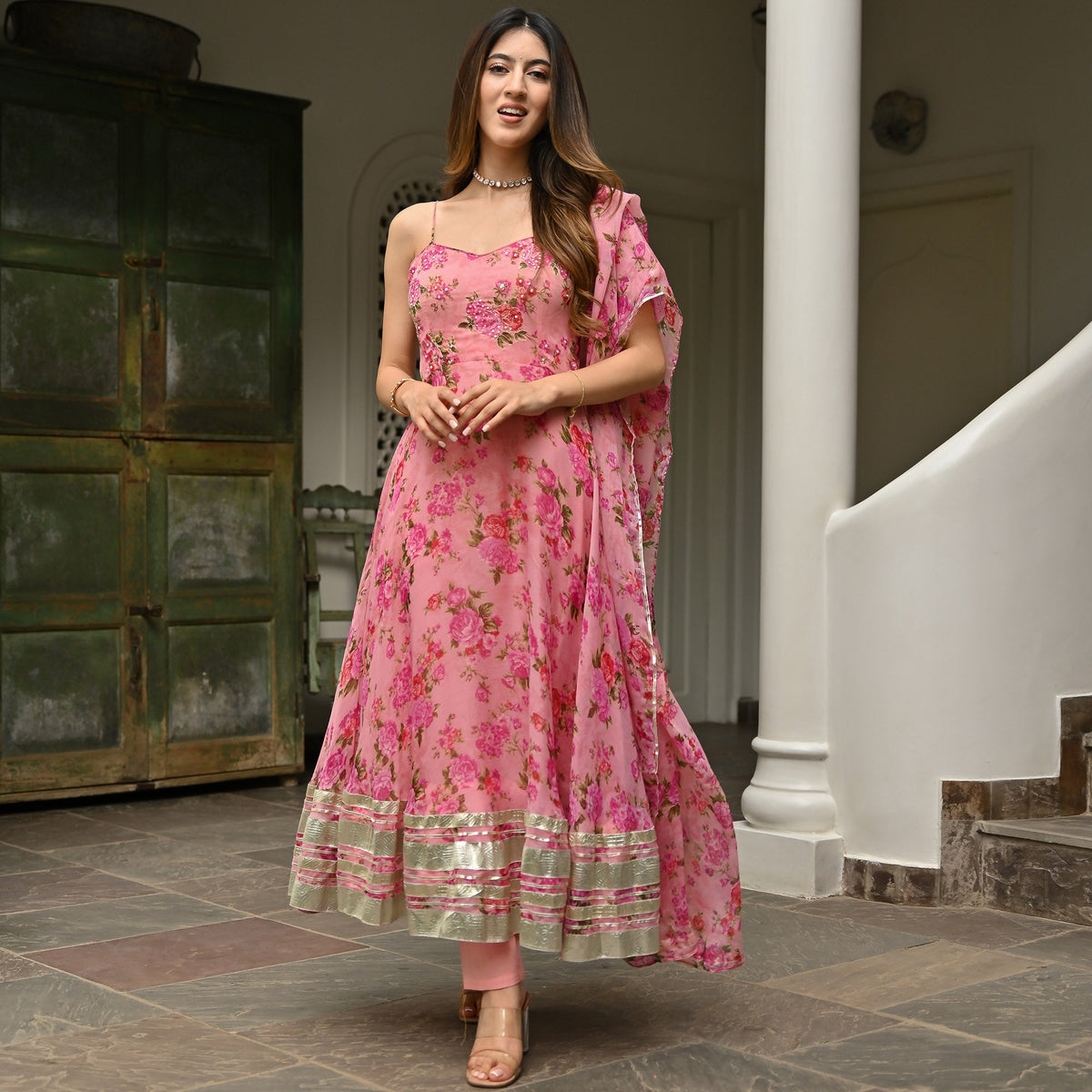 Pink Petal Anarkali main image 0