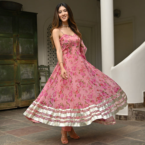 Pink Petal Anarkali main image 1