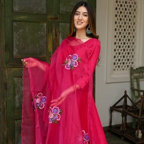 Pink Embroidery Anarkali Set