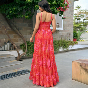 Ayla Printed Chiffon Dress