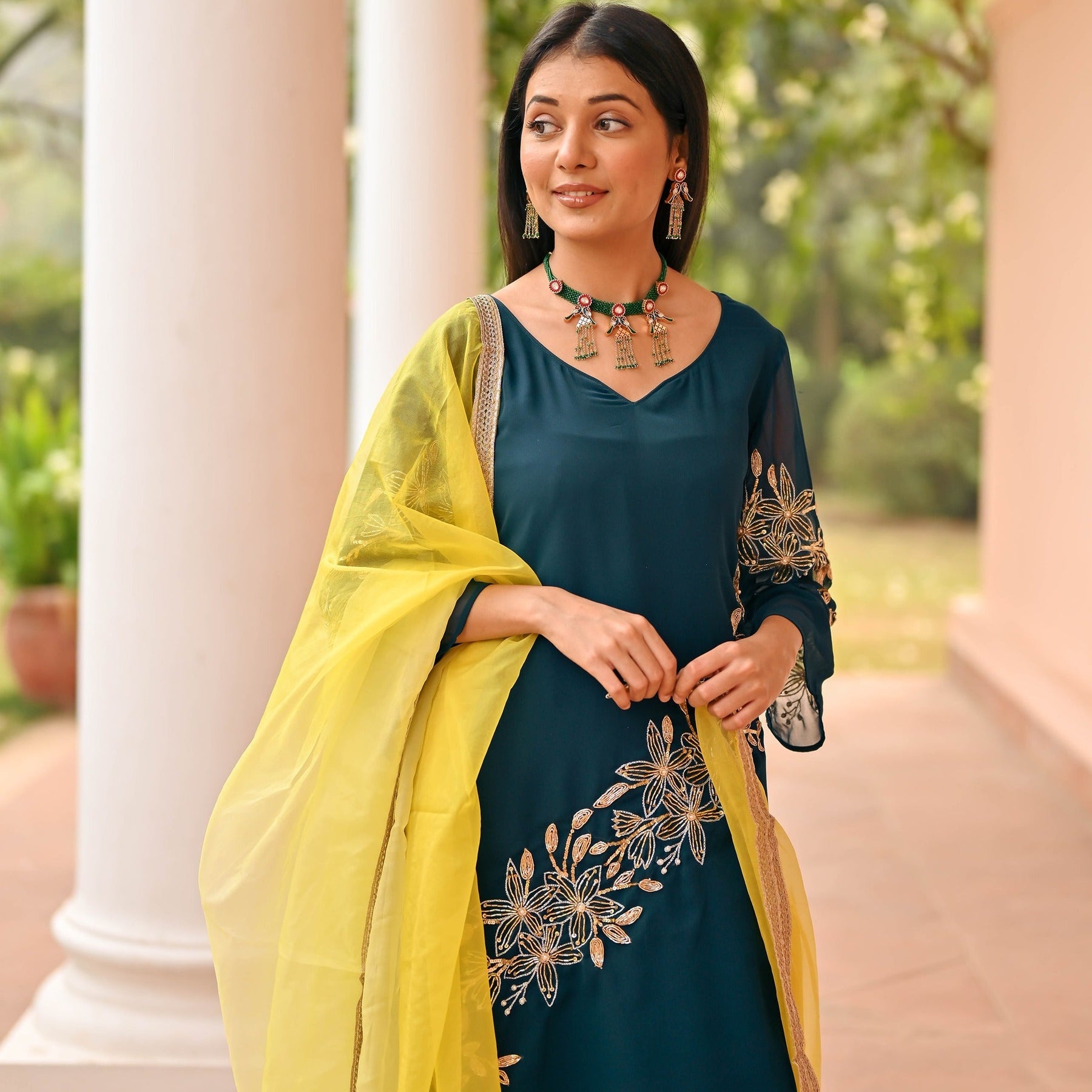 Teal Green Patiala Set