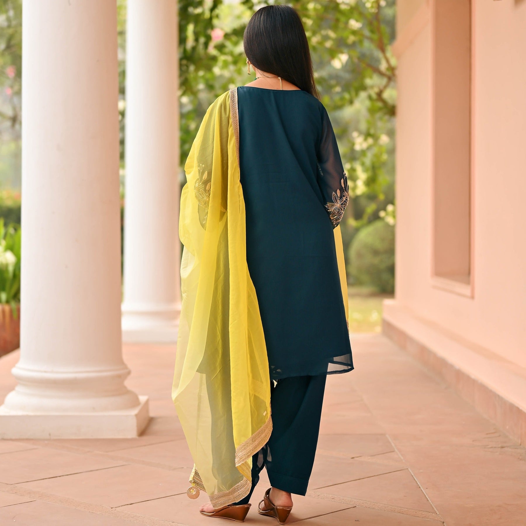 Teal Green Patiala Set