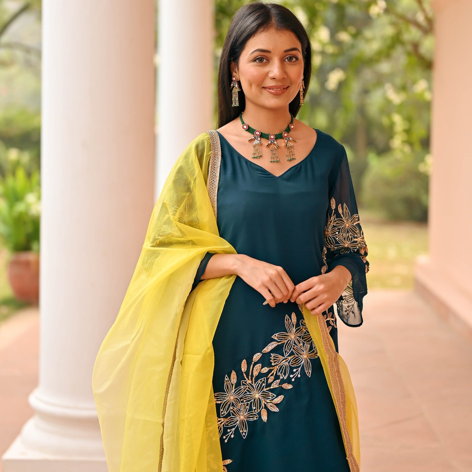 Teal Green Patiala Set