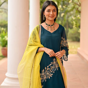 Teal Green Patiala Set