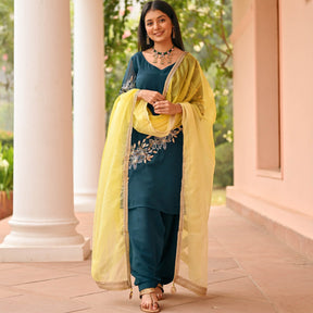 Teal Green Patiala Set