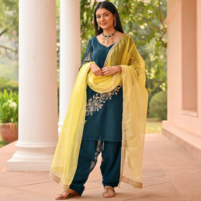 Teal Green Patiala Set