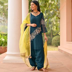 Teal Green Patiala Set