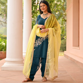 Teal Green Patiala Set