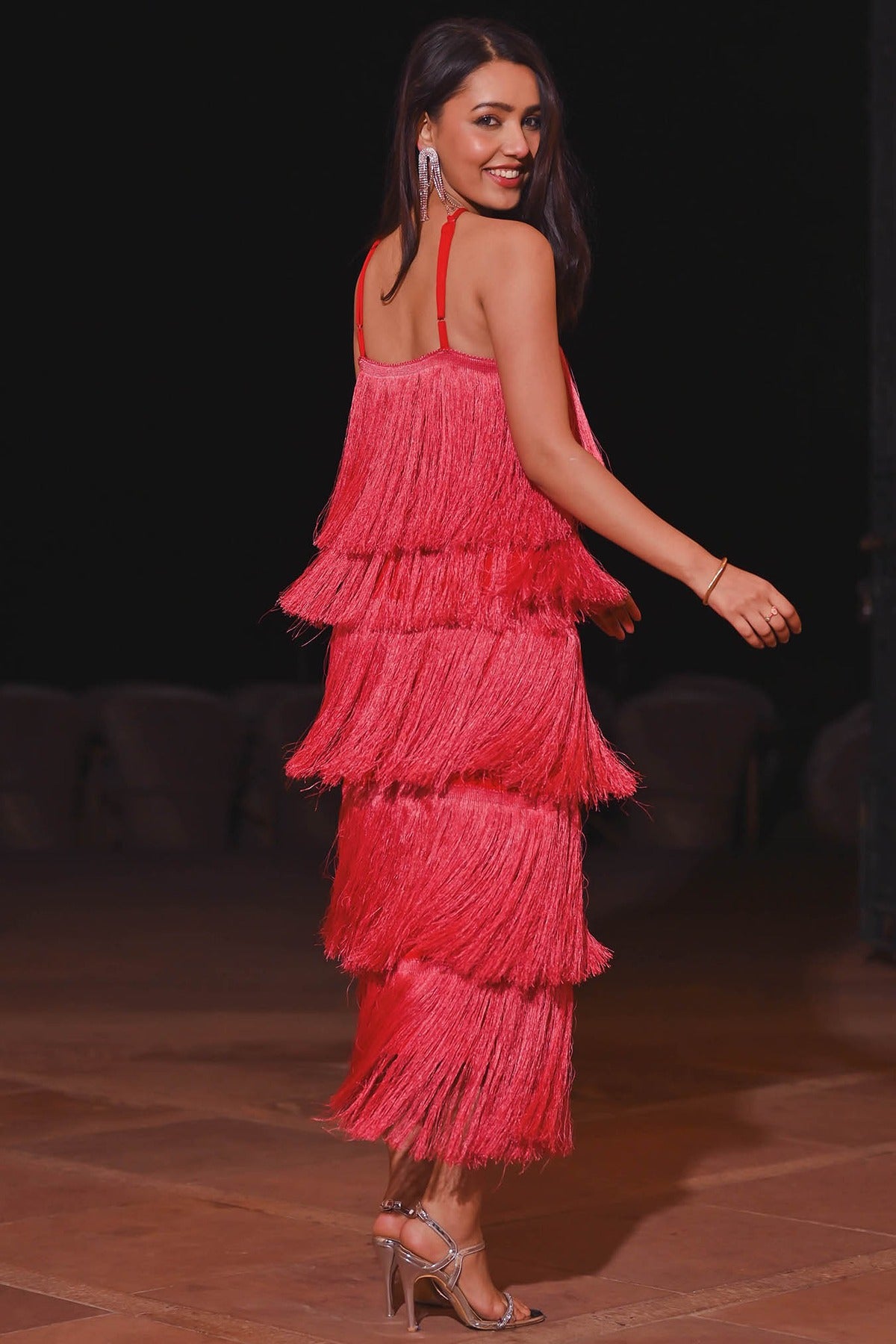 Roe Red Fringes Dress